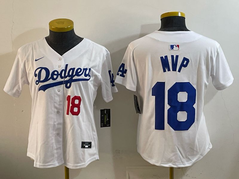 Youth Los Angeles Dodgers #18 Mvp White Game 2026 Nike MLB Jersey style 04->youth mlb jersey->Youth Jersey